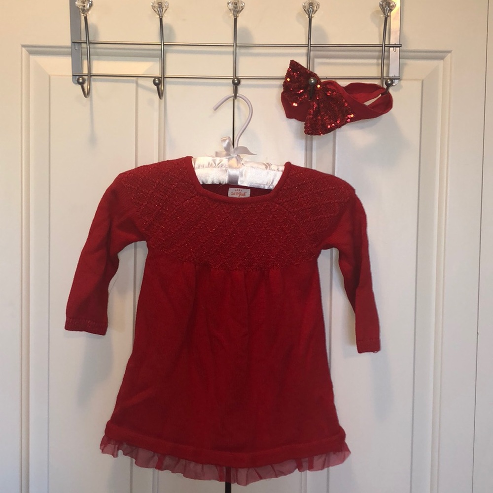 Cat & Jack Christmas Dress w/Head Band